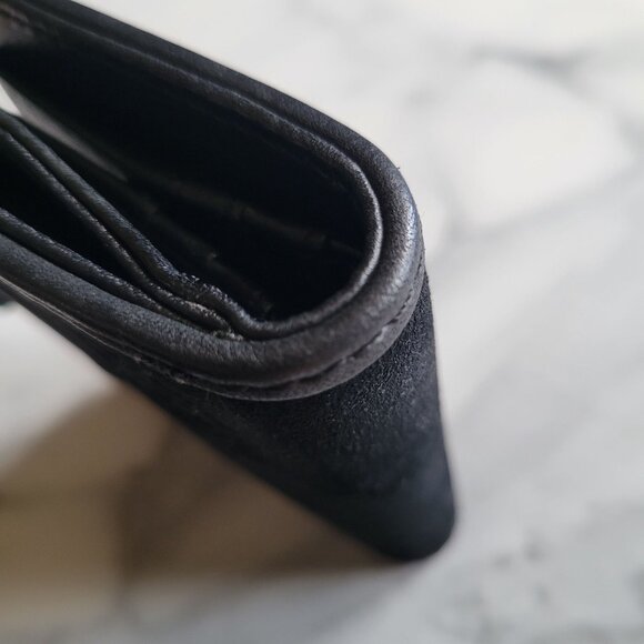 Siren La Petite Black Spartina 449 Suede Wallet Gold Zipper and Snap Closure - Picture 10 of 16